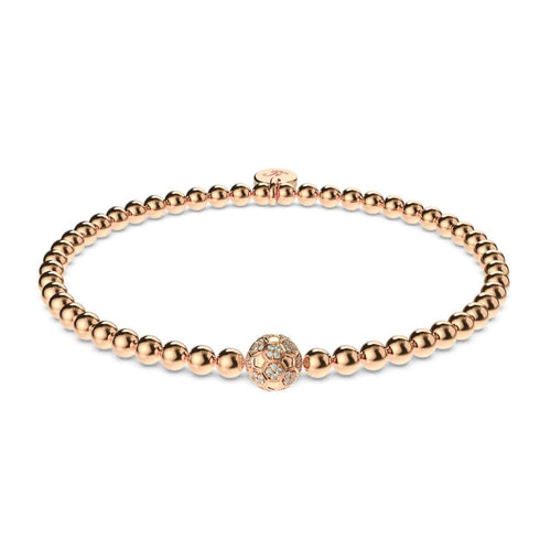 Tor | 18 Karat Roségold | Kristall-Fußball-Charm-Armband